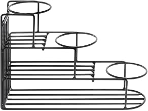 Display Rack for Bottles 3 Step Black Metal Wire -13 1/2"L x 4"W x 9"H