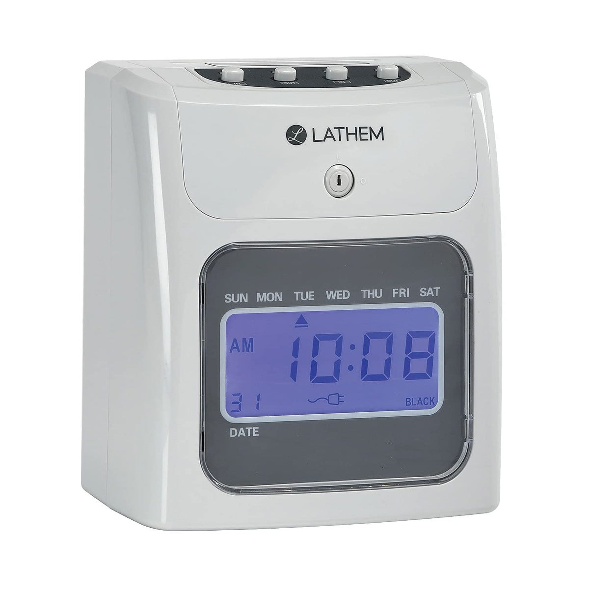 400EKIT 400E Top-Feed Time Clock Bundle by Lathem – White, Model LTH400EKIT