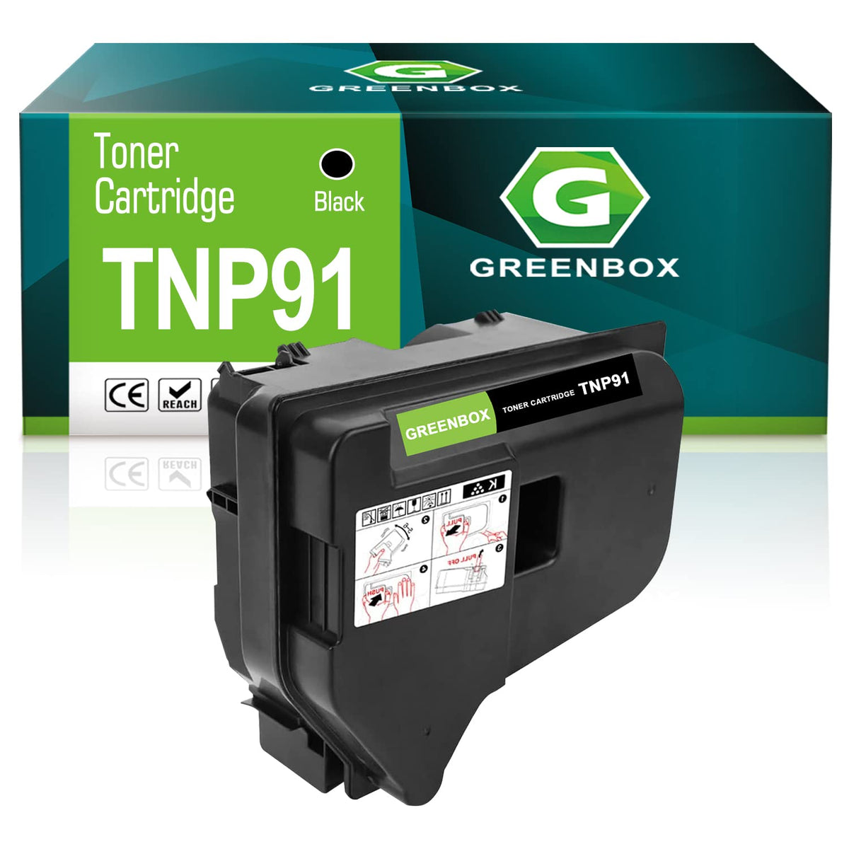 TNP91 ACTD030 Toner Cartridge for Bizhub 4050i 4750i by GREENBOX – Black Cyan Yellow Magenta, Black