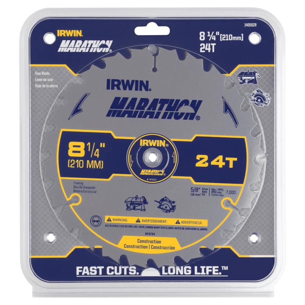 IRWIN 8-1/4" 24T / Marathon / Silver Circular Saw Blades