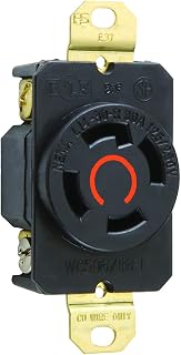 Legrand Pass & Seymour L1430RCCV3 Turnlok Industrial Spec Grade Locking Receptacle, 30 Amp 125/250V, NEMA L14-30R, Black (1 Count)
