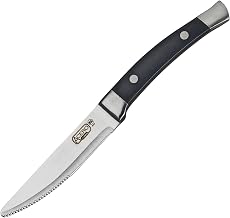 Winco Black Acero Gourmet Stainless Steel Steak Knifes (Set of 12) | Serrated, NSF certified, Restaurant service, Great for Steaks, Chops, Entrees and Table Service