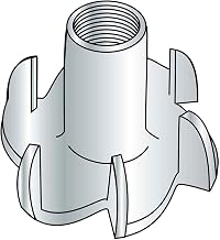 Tee Nut, 1/4-20 x 5/16", 3 Prong, Steel, Zinc, 250 Pack