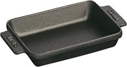 STAUB Cast Iron 5.75-inch x 4.5-inch Mini Rectangular Baker - Matte Black, Made in France