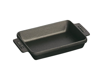 Cast Iron 5.75-inch x 4.5-inch Mini Rectangular Baker - Matte Black by STAUB – 5.75-inch, 0.26 quarts, Cast Iron, Matte Black, Model 1301423