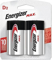 Energizer MAX Alkaline Batteries, D, 2 Batteries/Pack