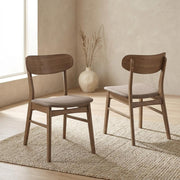 Mid-Century Modern Wooden Dining Side Chairs Set of by Furnifact – Wood, Brown, Pack of 2