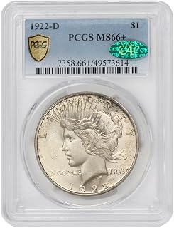 1922 D American Silver Peace Dollar MS-66+ $1 MS66+ PCGS/CAC
