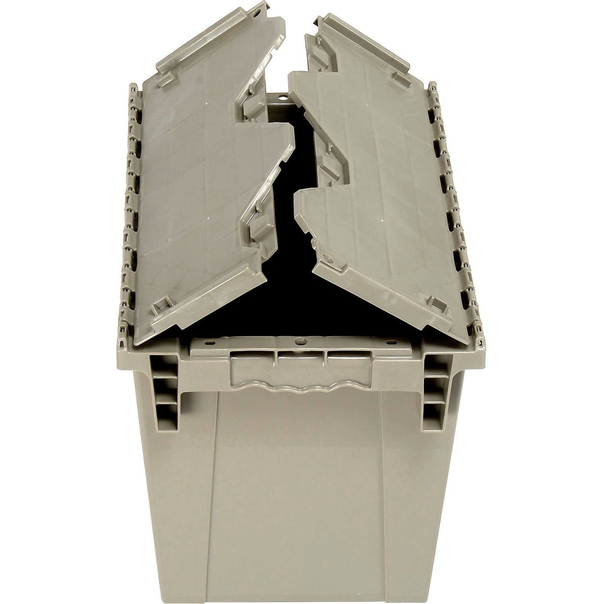 Distribution Container with HINGED LID by Monoflo – 18X13X15, Plastic, Gray, Model 270281GY