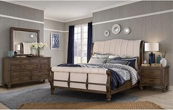 Marina Cherry Brown 4-Piece Bedroom Set, Queen
