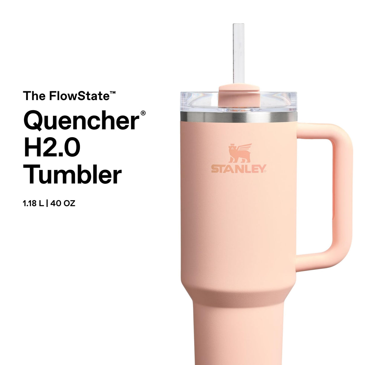 Flowstate Tumbler by by STANLEY – 40 Ounces, Stainless Steel, Orange Cream, Model 10-10825-423