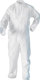 KLEENGUARD KGA20 Lightweight Coveralls for Non-Hazardous Particulate Protection (68968), Zip Front, Elastic Wrists, Open Ankles, White, 2X-Large (Qty 50)