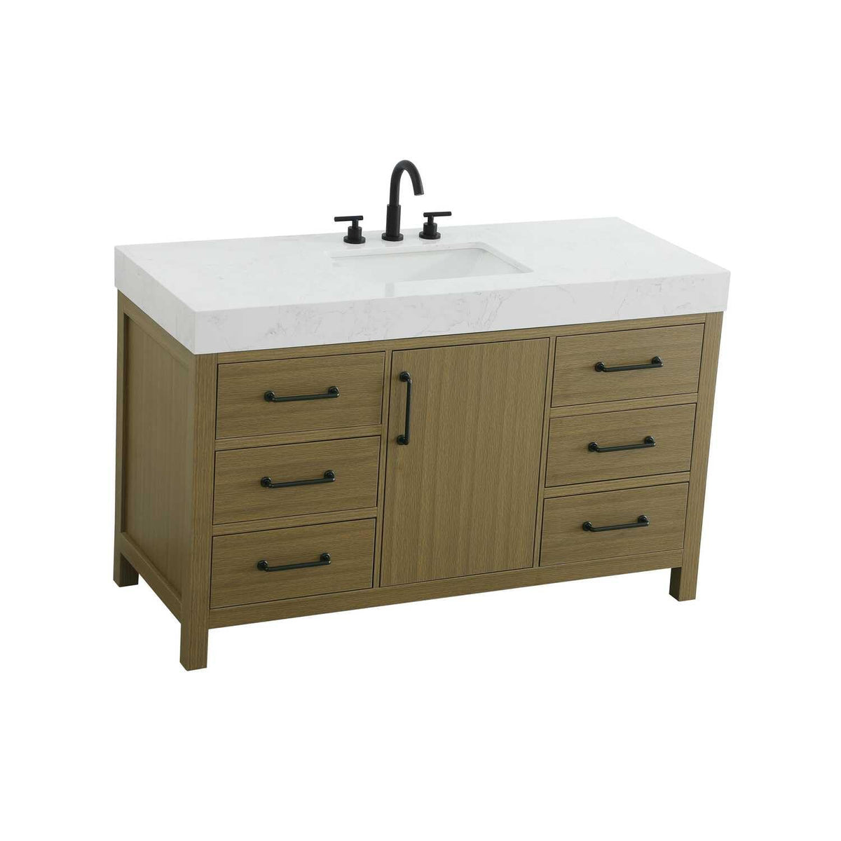 Elegant Kitchen and Bath 54" Single Bathroom Vanity in Chestnut Brown by Elegant Lighting – unspecified, Wood, Chestnut Brown, Model VF60654MCB