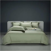 Duvet Cover Sets, Premium Quality 4Pcs 1200TC Luxury Soft Comfortable Bedding Set Silver King White Embroidery Duvet Cover Bed Sheet Pillowcases(E,Flat Bed Sheet_King 4PCS)