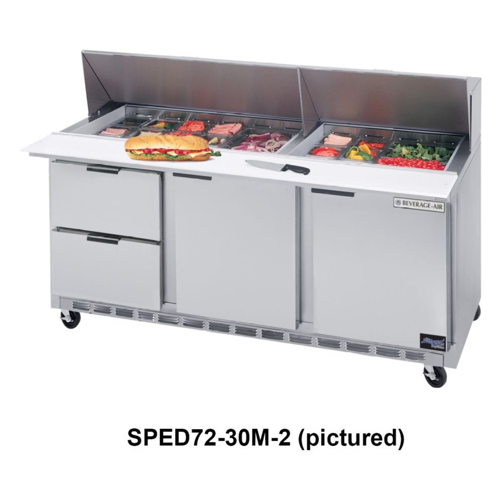 Beverage-Air Elite Series Mega Top Counter with 2 Doors by Beverage Air – 21.5 cubic_feet, Model SPED72-24M-2