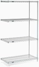 Nexel 5 Tier Silver Epoxy Wire Shelving Add-On Unit, 36" W x 24" D x 86" H