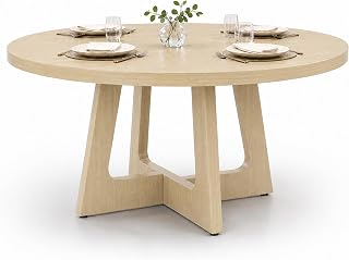 Garvee 47" Dining Table, Round Dining Table Set for 4, Mesas De Comedor | Farmhouse Wood, Mid-Century Wooden Circle Dinner Room Table Easy Assembly for Dining Room, Kitchen, Living Room