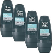 Dove Men+Care Clean Comfort Roll on Deodorant, Aluminum Free, For All Day Underarm Odor Protection, 4-Pack, 1.7 Fl Oz Each, 4 Bottles