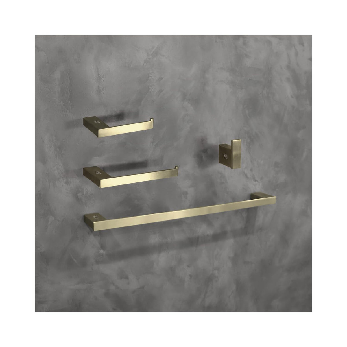 Sofia 4-Pc Stainless Steel Hardware Set in Gold by Elegant Kitchen and Bath – Stainless Steel, Gold, Model HWB-13S4BGD
