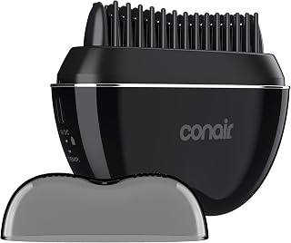 Conair 5-Minute Fix Touch-up Tool Straightening Brush, Rechargeable, Black | Cordless, on-the-go design to smooth and refresh styled looks, ionic smoothing for frizz control, adjustable heat