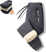Wool Pants, Unisex Wool Lined Waterproof and Windproof Pants, Warm Plush Jogging Pants, Lambskin Lined Sweatpants (1PCS-C,6X-Large)
