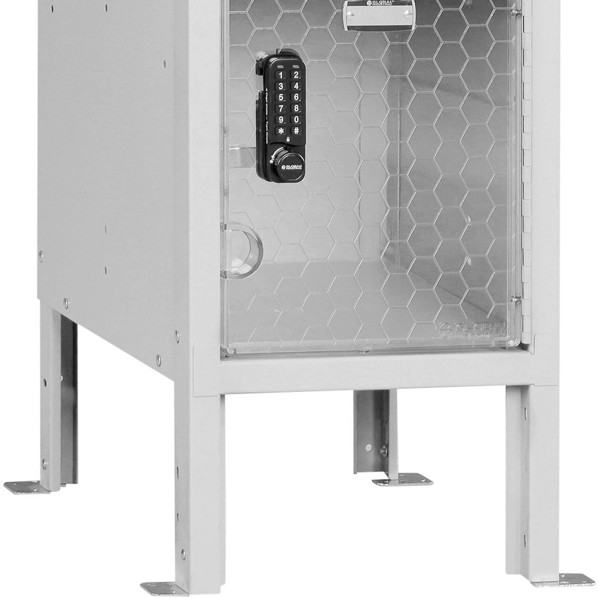 Global Industrial 6-Tier 6 Door Clear View Locker – Digital Lock, 12" W x 15" D x 78" H,Gray, Assembled