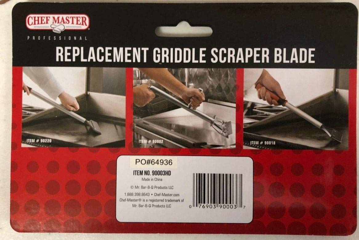 Chef-Master Replacement Blade for Griddle Scraper by Chef Master – Stainless-Steel, Metallic, Model 90003HD