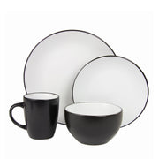 10 Strawberry Street 16 pc / Black/White / 1 Dinnerware Sets