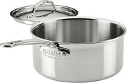 Hestan ProBond Luxe 3-Quart Saucepan with Lid, Professional Clad Stainless Steel ProCore Tri-Ply Clad Construction, Polished Exterior, Induction & Oven Safe