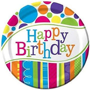 Creative Converting 8 Count Bright and Bold Happy Birthday Dessert Plates