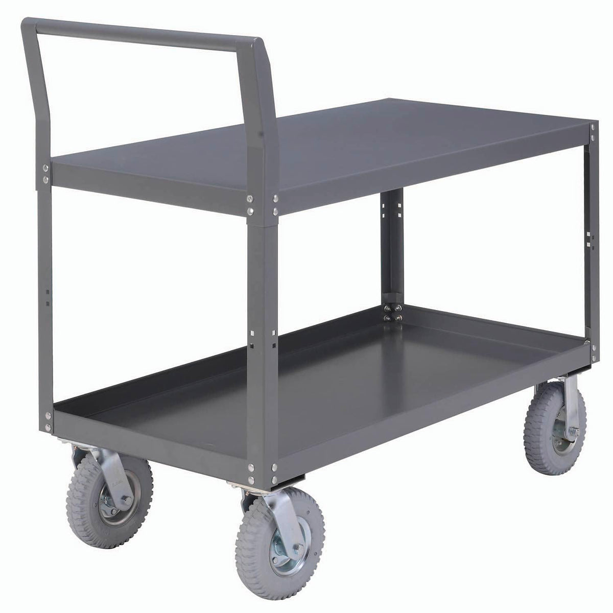 Two Shelf Unassembled Heavy Duty Service Cart by Global Industrial – Steel, Gray, Model 752258