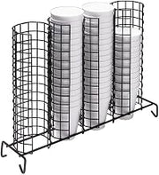 HUBERT Cup and Lid Organizer 4-Compartment Grid Black - 17"L x 4"D x 12 1/2"H