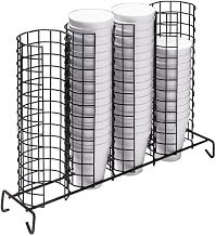 HUBERT Cup and Lid Organizer 4-Compartment Grid Black - 17"L x 4"D x 12 1/2"H
