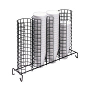 Cup and Lid Organizer 4-Compartment Grid Black - 17"L x 4"D x 12 1/2"H by HUBERT – 17 x 4 x 12.5 inches, Wire, Black, Model 191538025297