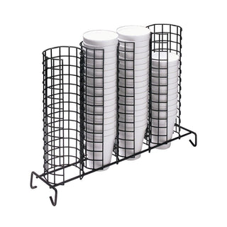 Cup and Lid Organizer 4-Compartment Grid Black - 17"L x 4"D x 12 1/2"H by HUBERT – 17 x 4 x 12.5 inches, Wire, Black, Model 191538025297