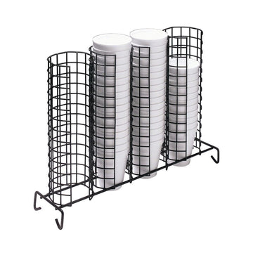 Cup and Lid Organizer 4-Compartment Grid Black - 17"L x 4"D x 12 1/2"H by HUBERT – 17 x 4 x 12.5 inches, Wire, Black, Model 191538025297
