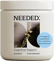 Needed. Cognitive Support, Supplement with Ashwagandha, 30-Day Supply | Reishi & Lion's Mane Mushrooms, Breastfeeding Safe, Supports Focus, Attention, & Memory