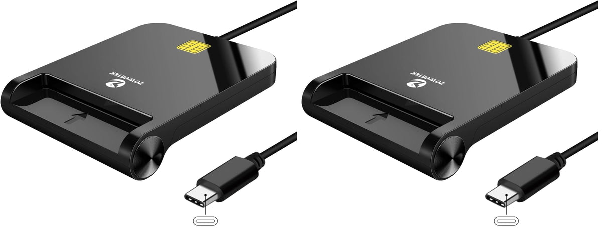 CAC Reader USB C by ZOWEETEK – 3.3 x 2.7 inch (Pack of 2), Black