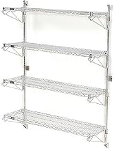 Nexel Poly-Green Wall Mount Wire Shelving, 48" W x 14" D x 63" H 4-Shelf Starter
