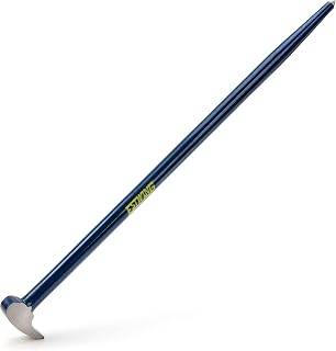 Estwing 62450 12-Inch Roll-Head Pry Bar - Heavy-Duty Chrome Alloy Steel, Bend-Resistant, Versatile Design for Construction & Automotive Projects