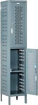 Global Industrial Capital 2-Tier 2 Door Ventilated Locker, 15" Wx18 Dx36 H, Assembled