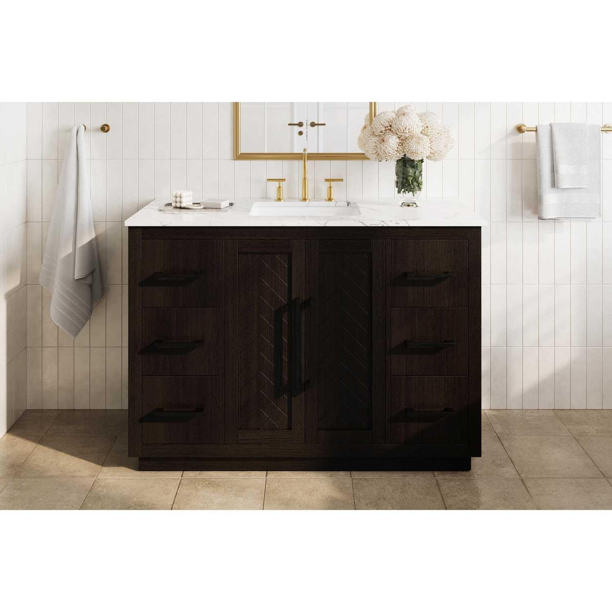 Chase Bathroom Vanity Chocolate Oak by Lighting Design – Wood, Chocolate Oak, Model 5607824