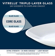 Vitrelle Signature Wildflower Scatter 12-Piece Dinnerware Set by Corelle – 12 piece, Vitrelle glass, Pack of 12, Model 1150476