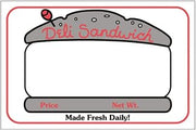 HUBERT Write-in Deli Sandwich Food Information Labels - 3"L x 2"H, 500 Per Roll