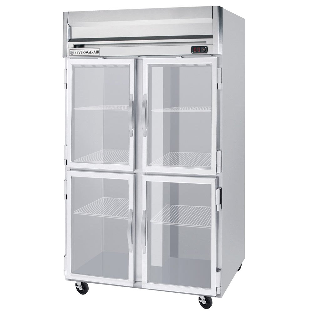Beverage-Air 52" Horizon Series Two Section Glass Half Door Reach-In Freezer 49 cu.ft. capacity Stainless Steel Front Gray Painted Sides Aluminum by Beverage Air – Model HF2-1HG