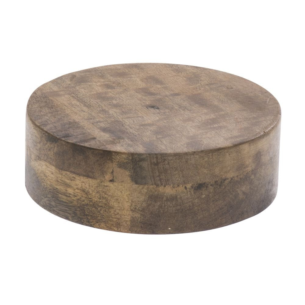 Round Mango Wood Riser - 6"Dia x 2"H by HUBERT – Wood, Brown, Model MDA-H716-08