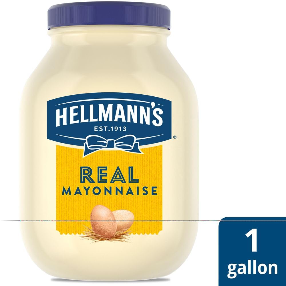 Real Mayonnaise Bulk 4-Pack | Creamy Mayo Gallon Jars for Food Service & Restaurants (128 oz per Jar by HELLMANN'S – Gallon (128 oz), Pack of 4