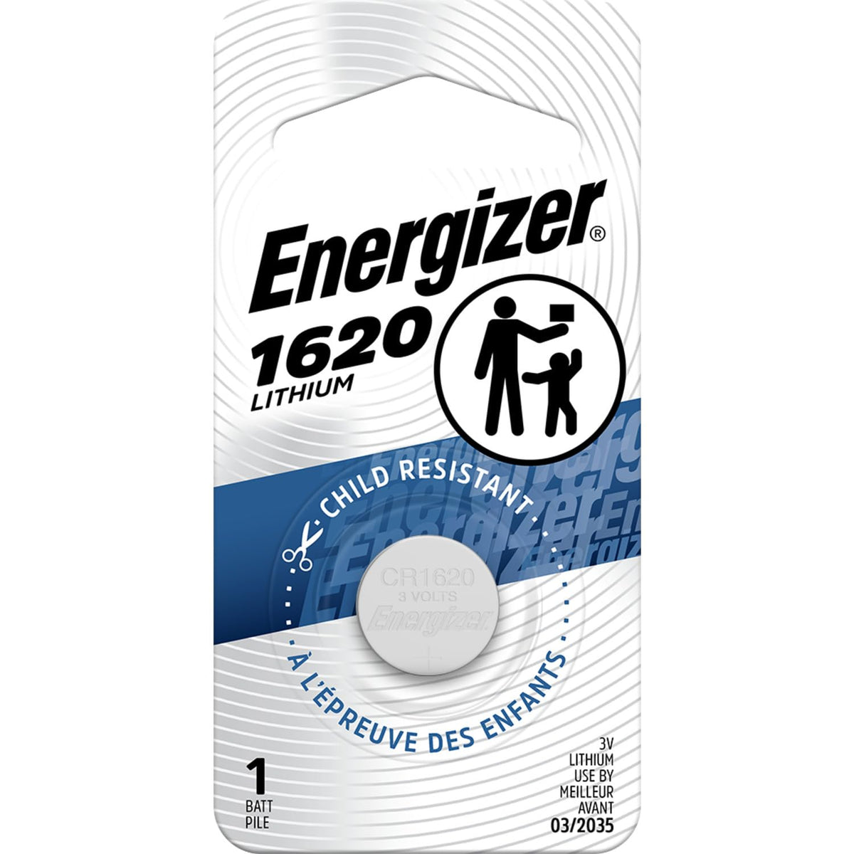 1620 Lithium Coin Battery by Energizer – 1 Count (Pack of 1), Multicolor, Model ECT1620BP