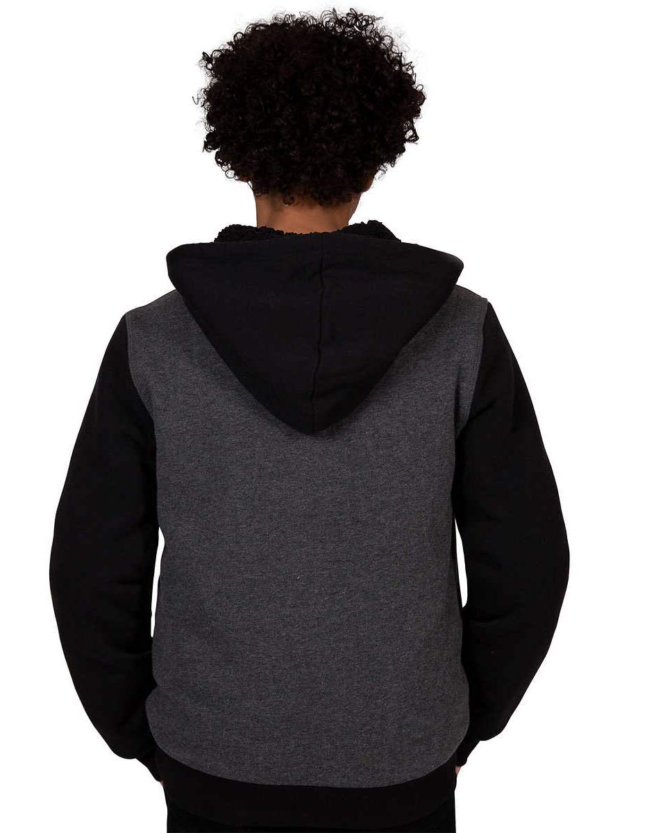 Boys Hoodie Gray Grey Charcoal Sherpa Lined Allstar 89 Champs Full-Zip Jacket (XS (5-6)) by Lee – X-Small, Polycotton, All Star Charcoal/Black
