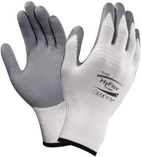 Ansell 11-800-7 HyFlex Foam Gloves, Size 7, White/Gray (Pack of 12)